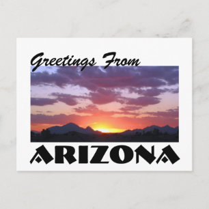 Cartão Postal Saudações Da Arizona! Sunset da Montanha do Dese
