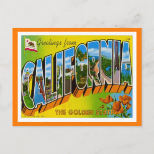Cartão Postal Saudações Da Califórnia Dos Estados Unidos