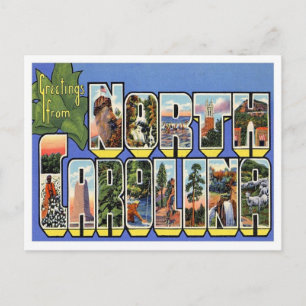 Cartão Postal Saudações Da Carolina Do Norte De Estados Unidos