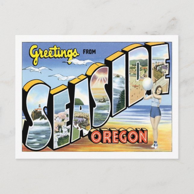 Cartão Postal Saudações da Cidade Americana do Oregon (Frente)