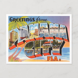 Cartão Postal Saudações da Cidade do Panamá, Viagens vintage da 