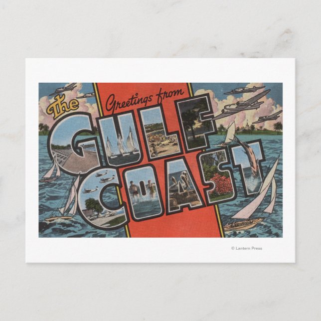 Cartão Postal Saudações da Costa do Golfo (Frente)