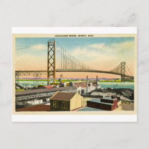 Cartão Postal Saudações da Embaixadora Bridge Detroit