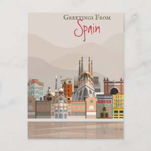 Cartão Postal Saudações Da Espanha