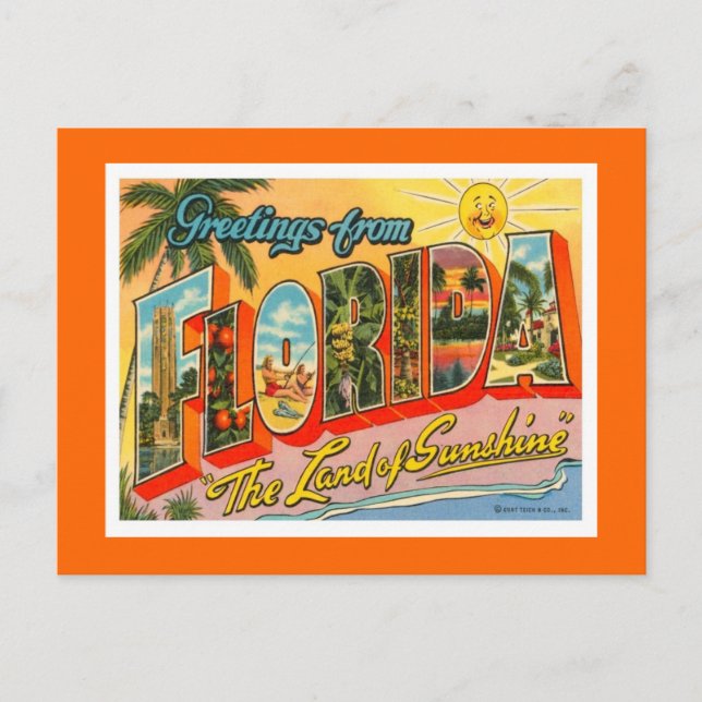 Cartão Postal Saudações Da Flórida (Frente)