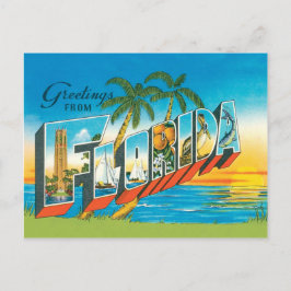 Cartão Postal Saudações da Flórida com o pôr do sol