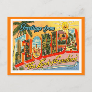 Cartão Postal Saudações da Flórida dos Estados dos EUA