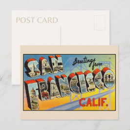 Cartão Postal Saudações da Grande Letra de São Francisco Vintage