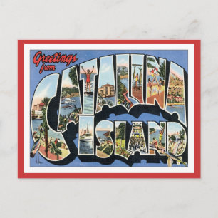 Cartão Postal Saudações Da Ilha Catalina, Califórnia