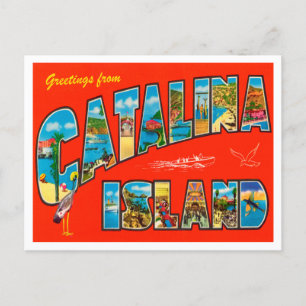 Cartão Postal Saudações da Ilha Catalina, Viagem da Califórnia