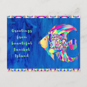 Cartão Postal Saudações da Ilha Sanibel Fancy Fish