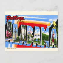 Saudações da Letra Maior do Alabama Postcard