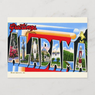 Cartão Postal Saudações da Letra Maior do Alabama Postcard
