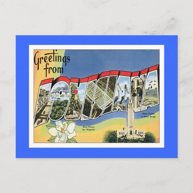 Cartão Postal Saudações Da Louisiana (Frente)
