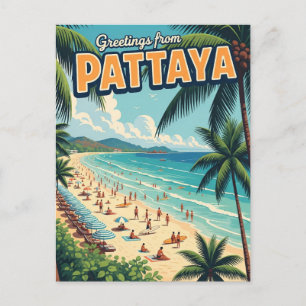 Cartão Postal Saudações da Pattaya Beach Thailand Viagem