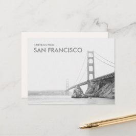 Cartão Postal Saudações da Ponte Golden Gate de São Francisco