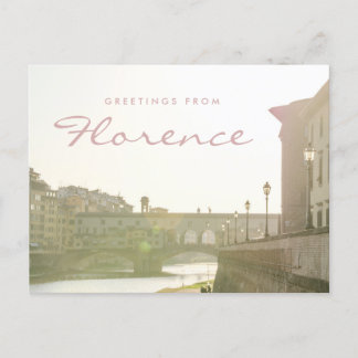 Cartão Postal Saudações da Ponte Vecchio Florença Itália