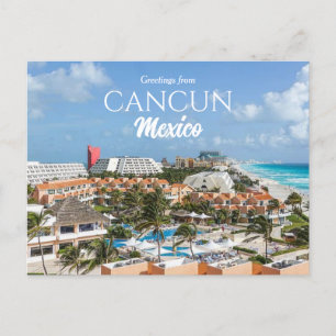 Cartão Postal Saudações da Praia Cênica de Cancun México
