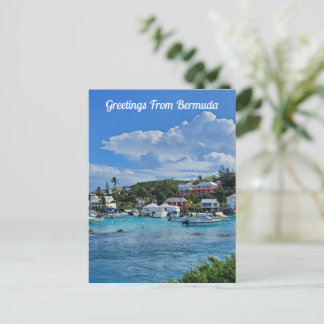 Cartão Postal Saudações Da Praia Da Água Turquesa Das Bermudas