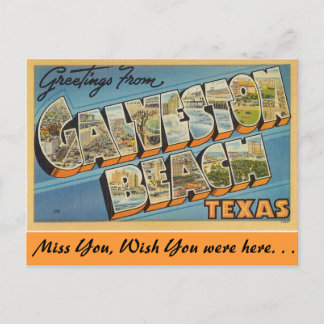 Cartão Postal Saudações da praia de Galveston