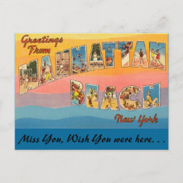 Cartão Postal Saudações da praia de Manhattan