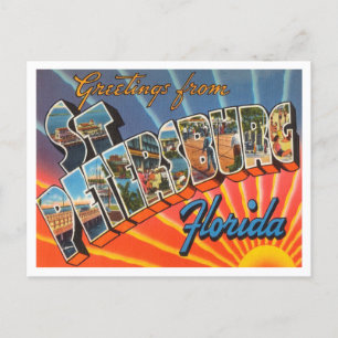 Cartão Postal Saudações da Rua Petersburg, Flórida Viagem