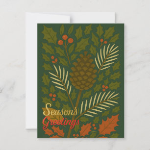 Cartão Postal Saudações da Temporada de Outono e Inverno