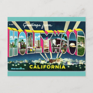 Cartão Postal Saudações da Viagem da Hollywood California