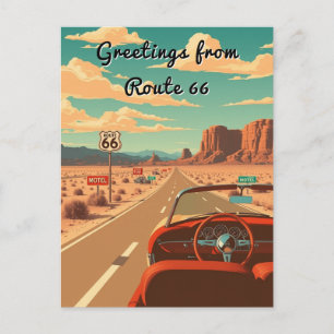 Cartão Postal Saudações da Viagem Personalizada pela Rota 66