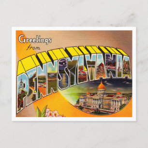 Cartão Postal Saudações da Viagens vintage da Pensilvânia