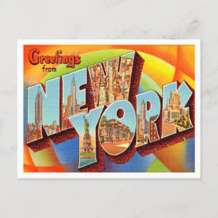 Cartão Postal Saudações da Viagens vintage de Nova Iorque