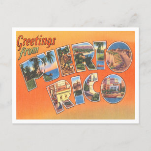 Cartão Postal Saudações da Viagens vintage de Porto Rico