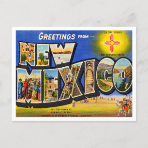 Cartão Postal Saudações da Viagens vintage do Novo México