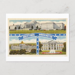 Cartão Postal Saudações da Viagens vintage Washington DC