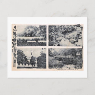 Cartão Postal Saudações da Vintage de Pottersville NJ 1910