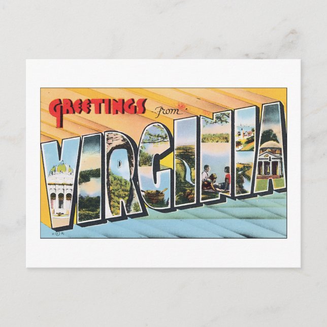 Cartão Postal Saudações da Virgínia (Frente)
