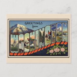 Cartão Postal Saudações da Washington State Vintage