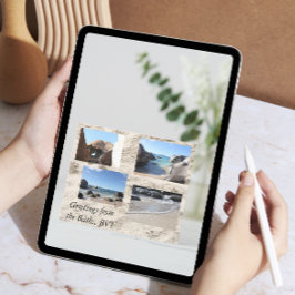 Cartão Postal Saudações das Baths, Ilhas Virgens Britânicas