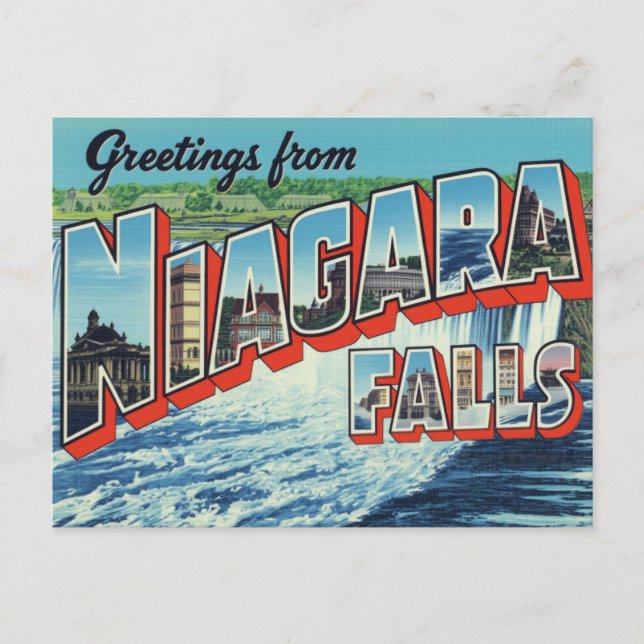 Cartão Postal Saudações das Cataratas do Niágara (Frente)
