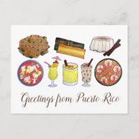 Saudações das Comidas de Porto Rico na Ilha do Car
