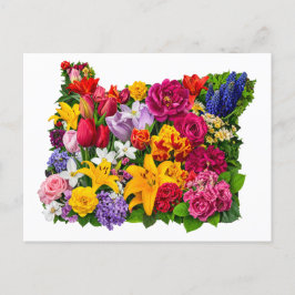 Cartão Postal Saudações das Flores do Oregon em Sangue