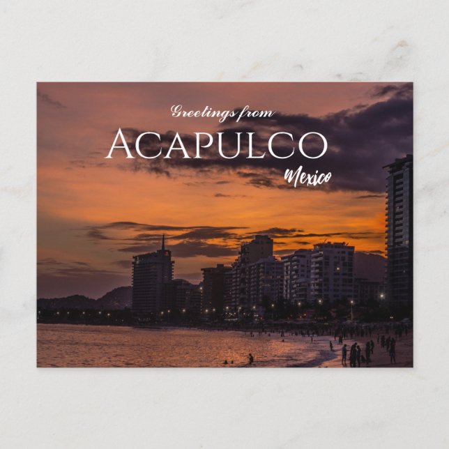 Cartão Postal Saudações de Acapulco México Cartão-postal Cênico (Frente)