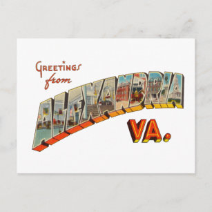 Cartão Postal Saudações de Alexandria Virginia