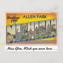 Cartão Postal Saudações de Allen Park, Michigan