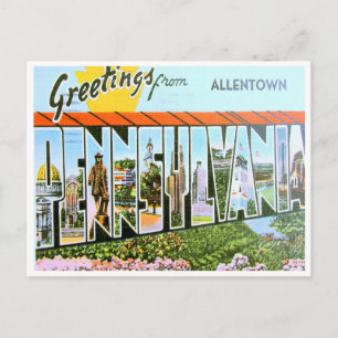 Cartão Postal Saudações de Allentown, Pensilvânia