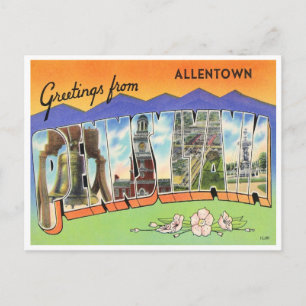 Cartão Postal Saudações de Allentown, Pensilvânia