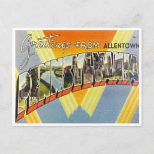 Cartão Postal Saudações de Allentown, Pensilvânia