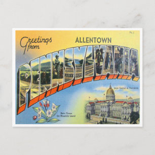 Cartão Postal Saudações de Allentown, Pensilvânia