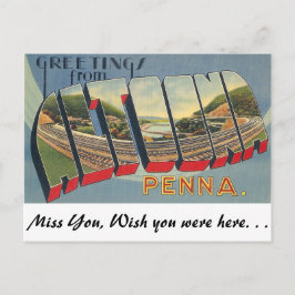 Cartão Postal Saudações de Altoona, Pensilvânia