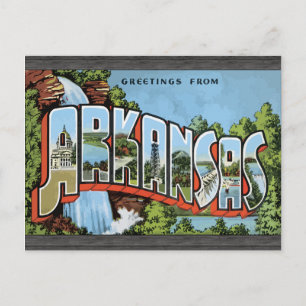 Cartão Postal Saudações De Arkansas, Vintage
